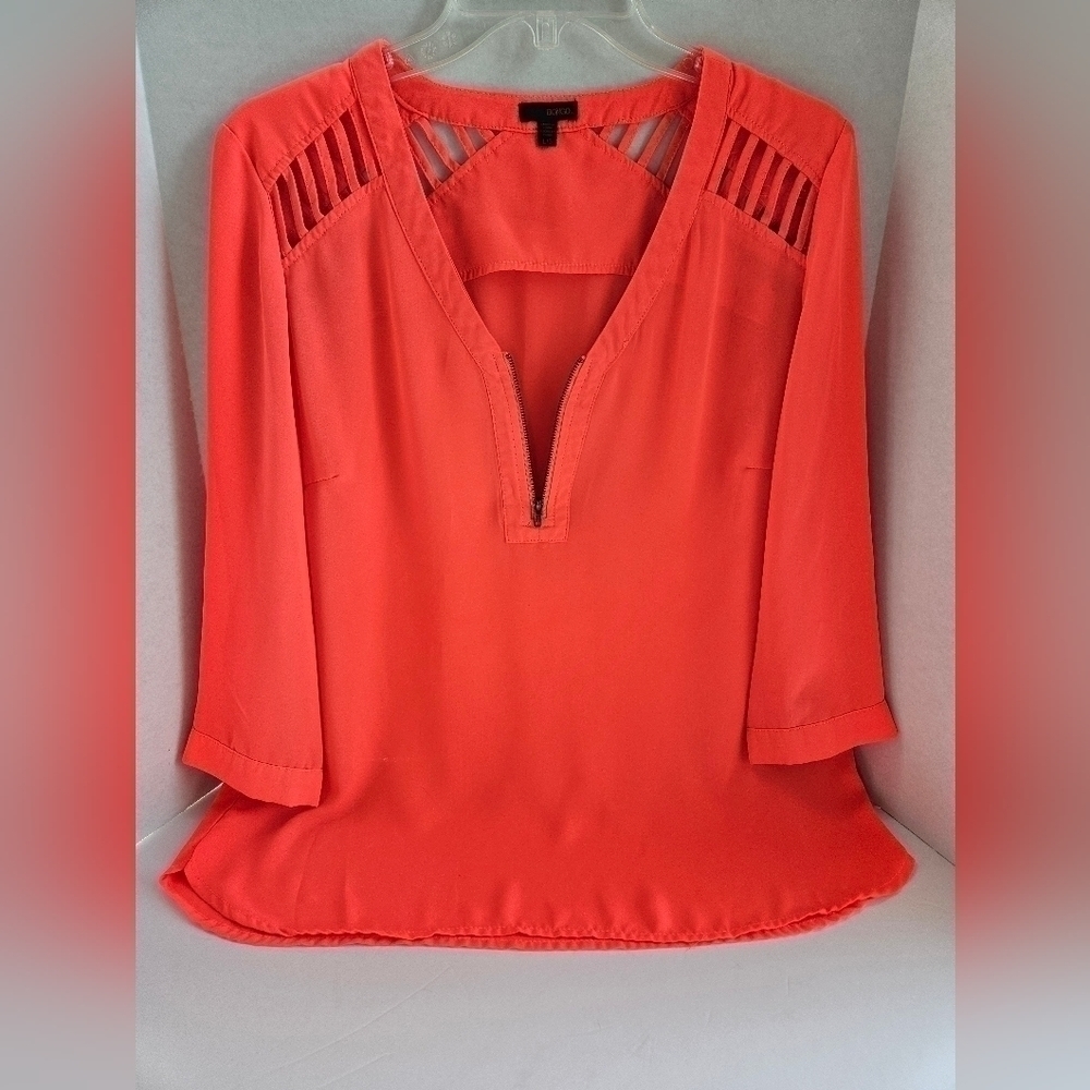 BONGO ZIP-UP TOP SZ L ELECTRIC ORANGE - Picture 4 of 7